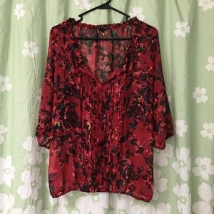 Express sheer 3/4 sleeve large top.